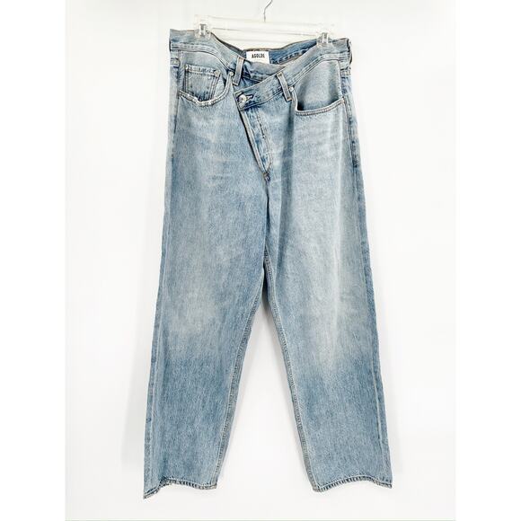 Agolde Criss Cross Upsized Jeans Suburbia Blue Denim Jeans Size 32 - Picture 3 of 7